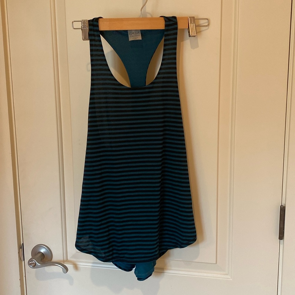 CALIA by Carrie Underwood black and peacock green yoga exercise tank
